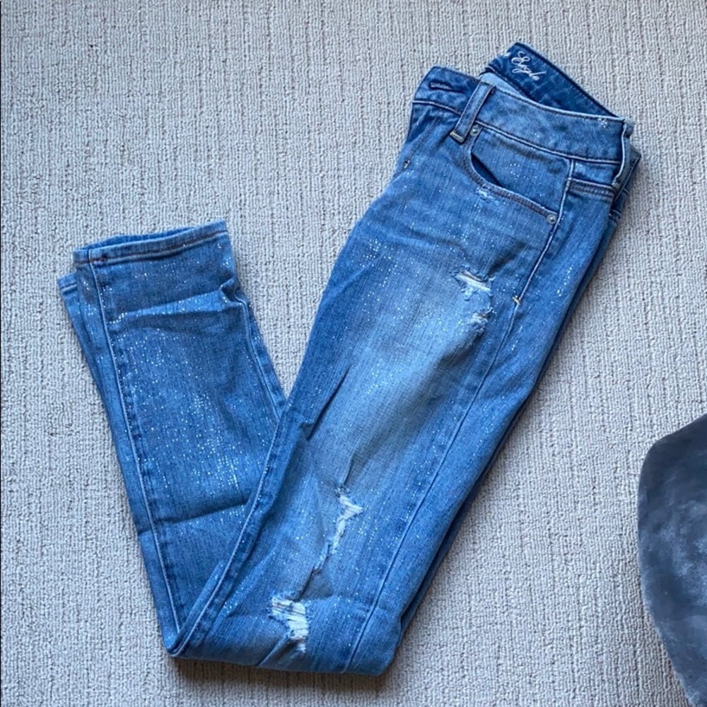 Brand new never worn AE GLITTER jeans